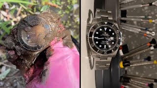 Restore the Rolex Submariner picked from the pond.#watch restoration