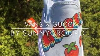 Vans with Gucci rainbow lettering Customs