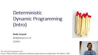 Week1.1 Deterministic Dynamic Programming (Introduction)