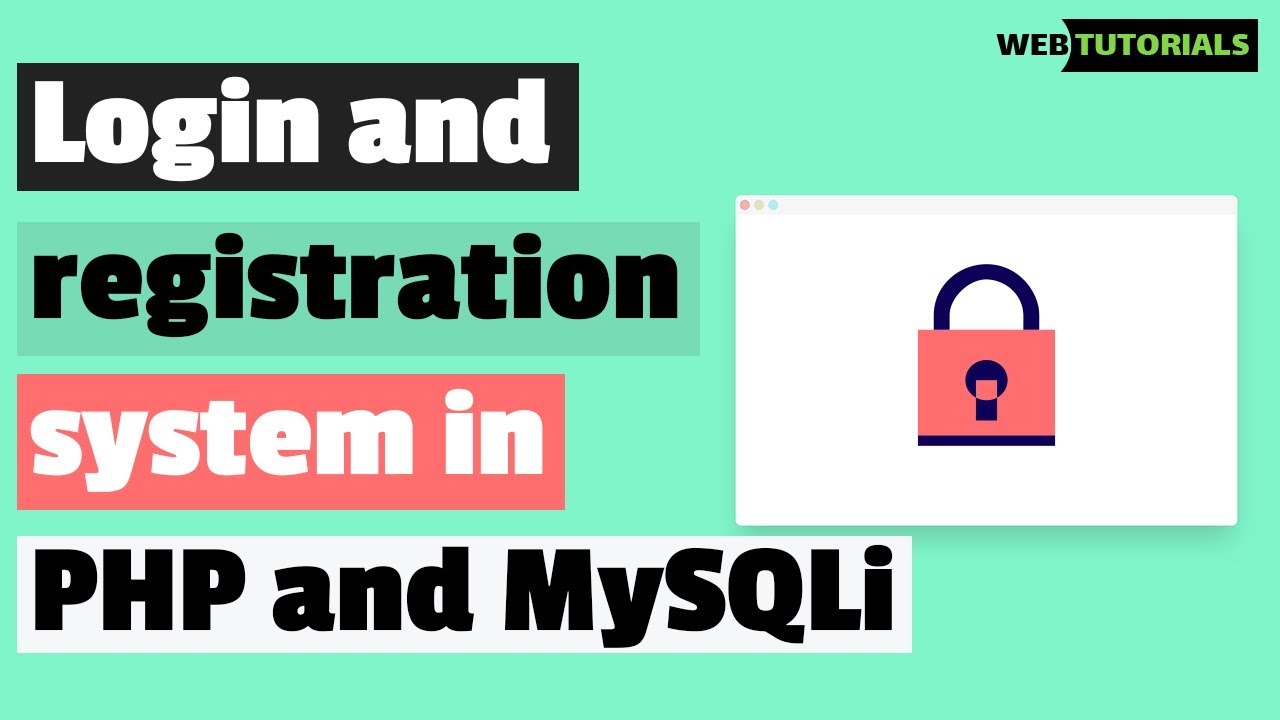 Login And Registration System With Form In PHP MySQLi - YouTube