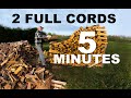 Two FULL cords of FIREWOOD stacked in 5 minutes