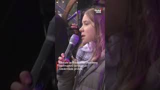 Greta Thunberg interrupted during climate protest in Amsterdam