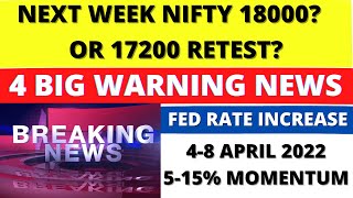 4-8 APRIL 2022 NEXT WEEK MARKET TREND 💥RUSSIA WAR NOT OVER💥3 STOCKS BIG MOVE 15%💥NIFTY LEVELS 18000