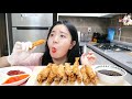 가성비갑 바삭바삭한 왕새우튀김 20마리 나름이 먹방 mukbang real sound