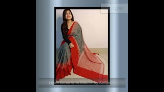 Linen Saree With Blouse#viral #ytshorts #yttrendingshorts
