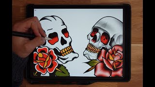 How to Draw a Tattoo Design in Old School and Neo Traditional Styles