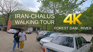 Iran Chalus city walking tour 4k Dam and river of Zavat, Iran travel