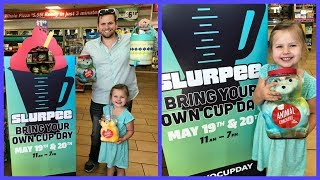 BRING YOUR OWN CUP SLURPEE DAY AT 7 - ELEVEN! | FAMILY VLOG