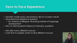 Reference Interview Analysis video