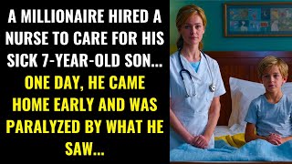 MILLIONAIRE RETURNS HOME EARLY AND FREEZES AT THE SIGHT OF THE NURSE WITH HIS SICK SON...