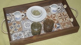 DIY, Bandeja de madera azulejos, hazlo tu mismo