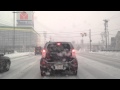 Driving on Snow Road at Aomori Japan