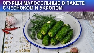 Огурцы малосольные в пакете с чесноком и укропом 🥒 Как приготовить МАЛОСОЛЬНЫЕ ОГУРЦЫ в ПАКЕТЕ