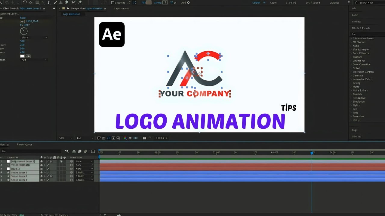 Simple Motion Logo Animation In After Effects After Effects Tutorials
