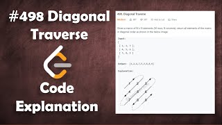 Diagonal Traverse | Live Coding with Explanation | Leetcode - 498