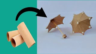 ideas bonitas de  reciclaje sombrilla con rollos de papel higiénico/umbrella with toilet paper rolls