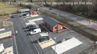 Bird's eye view of new gypsy and traveller site