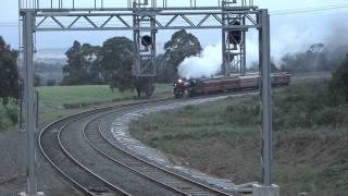 Australian Steam Trains: R761 on the Gippsland line at night