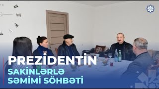 İham Əliyev Xocalının Ballıca kəndində bir qrup sakinlə görüşüb