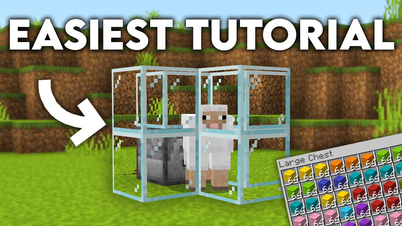 Easiest Automatic Wool Farm Minecraft 1 20 Youtube
