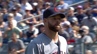 CLE@NYY: Kluber strikes out 10 over six strong frames