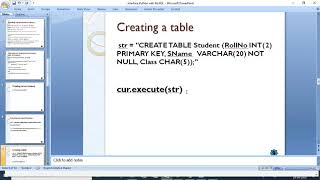 Interface Python with MySql part 2 creating database and table