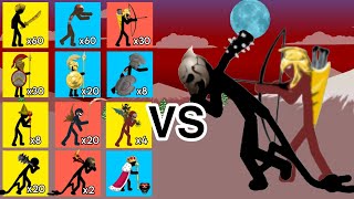 All stick figures vs mega final boss and mega archidon - stick war legacy