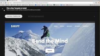 Choosing a template on Squarespace 7