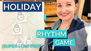 Holiday Rhythm Game that's Active and Super Low Prep for December Elementary Music Lessons