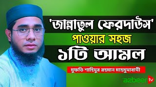 জান্নাতুল ফেরদাউস পাওয়ার সহজ ১ টি আমল | Mufti Shahidur Rahman Mahmudabadi | Mahmudabadi waz 2023