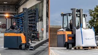 The 2-in-1 forklift FLUX in use | Forklift \u0026 Sideloader | HUBTEX