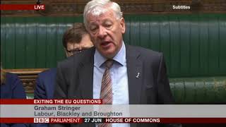 Graham Stringer MP at Exiting the EU Questions