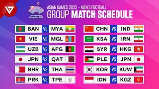 Match Schedule: Asian Games 2022 (2023) Men's Football Group Stage