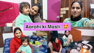 Aarohi ne ki Khub sari Masti 😍 || Aaj hamne banai Chulhe par Roti 🥰 #snappygirls #decentpooja