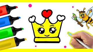 Como dibujar una corona kawaii / How to draw a kawaii crown / como desenhar uma coroa kawaii