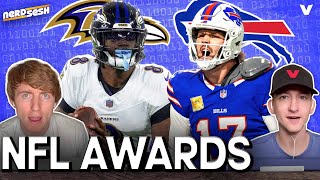 NFL Award Picks: Josh Allen or Lamar Jackson for MVP? Myles Garrett or TJ Watt for DPOY? | Nerd Sesh