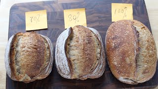 【实验】天然酵种面包含水量对比| 高水量一定就更好吗？How hydration affect your sourdough bread