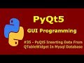 35  PyQt5 QTableWidget Inserting Data To Mysql Database