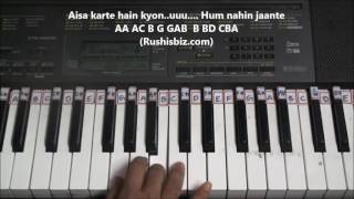Chalte Chalte yunhi (Piano Tutorials) - Mohabbatein | 1200 Songs BOOK/PDF @399/- only - 7013658813