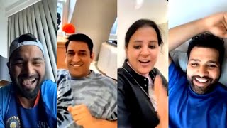 Watch MS Dhoni  And Sakshi Dhoni Joins Live Chat With Rohit Sharma, Rishabh Pant In Instagram live