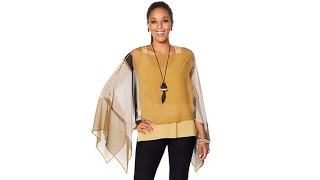 WynneLayers Abstract Print Convertible Chiffon Poncho