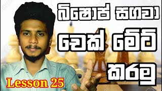 Chess lesson 25 |චෙස් ඉගෙනගනිමු සිංහලෙන් |චෙක් මේට් එකක්