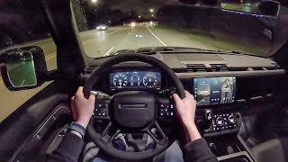 2022 Land Rover Defender 90 V8 - POV Night Drive (Binaural Audio)