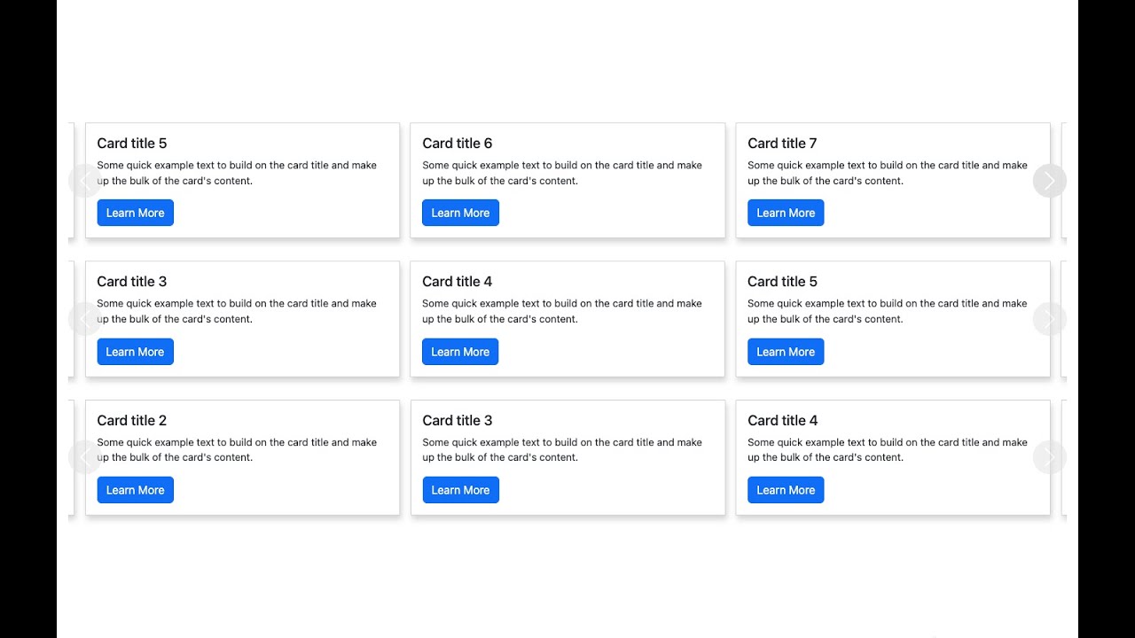Multiple Bootstrap Card Sliders On Same Page - YouTube