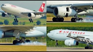 [FullHD] Swiss \u0026 Air Canada A330-300s landing at Geneva/GVA/LSGG