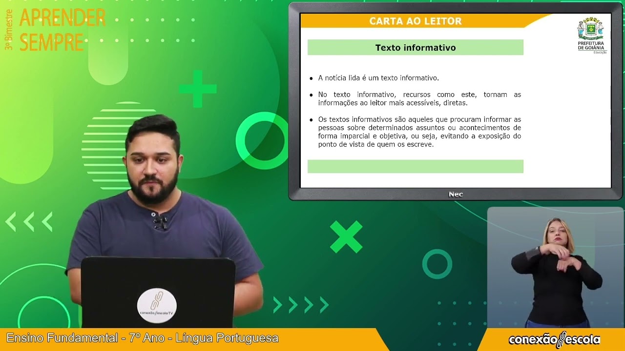 Aprender Sempre - L. Portuguesa - 7º Ano - 3º Bim - Videoaula 1 - CARTA ...