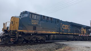 Trains | CSXT 3037 Leads A 110 Axle (23 Cars) Through Marshville.