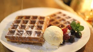 ホットケーキミックスで簡単ワッフルの作り方・レシピ【簡単アメリカンワッフル】おうちカフェ Easy American Waffle Recipe｜Coris cooking