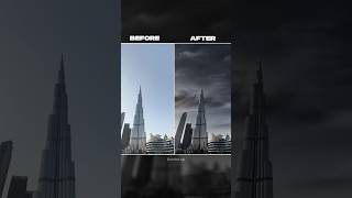 Before & After — 10M+ views BurjUmbrella video ☂️ #dubai #burjkhalifa #rain #umbrella #cgi