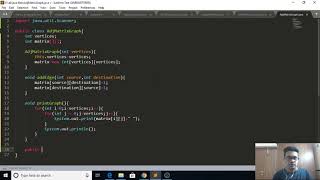 Graph implementation in Java using Adjacency Matrix representation